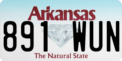 AR license plate 891WUN