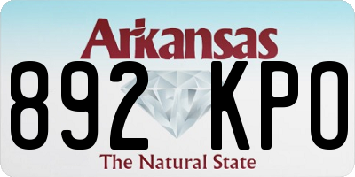 AR license plate 892KPO