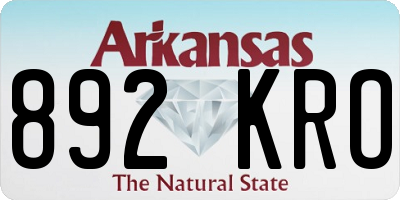 AR license plate 892KRO