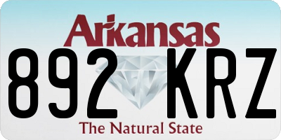 AR license plate 892KRZ