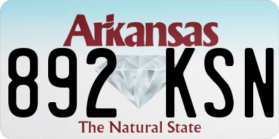 AR license plate 892KSN