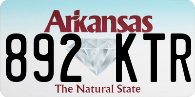 AR license plate 892KTR