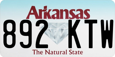 AR license plate 892KTW