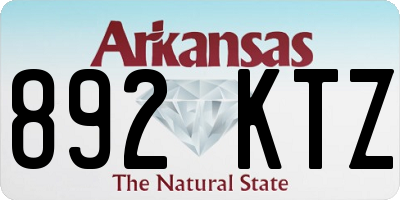 AR license plate 892KTZ