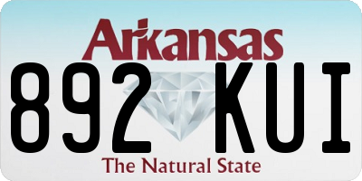 AR license plate 892KUI