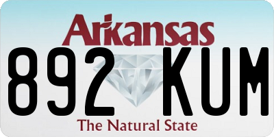 AR license plate 892KUM