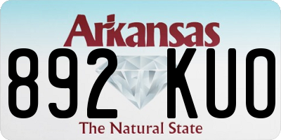 AR license plate 892KUO