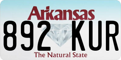 AR license plate 892KUR