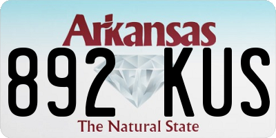 AR license plate 892KUS