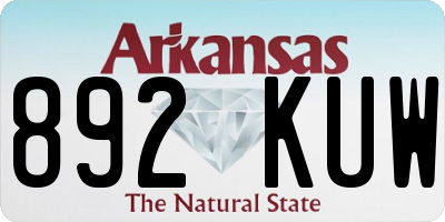 AR license plate 892KUW