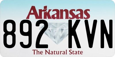 AR license plate 892KVN