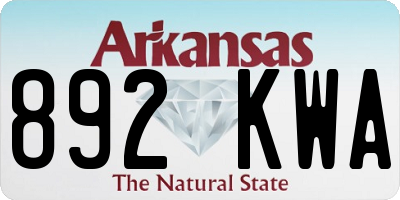 AR license plate 892KWA