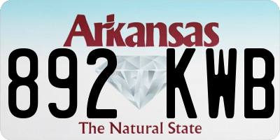AR license plate 892KWB