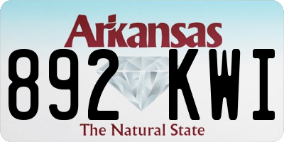 AR license plate 892KWI