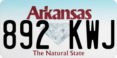 AR license plate 892KWJ