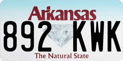 AR license plate 892KWK