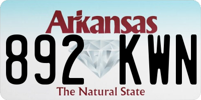 AR license plate 892KWN