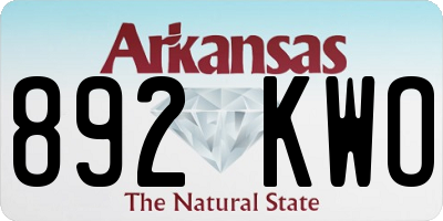 AR license plate 892KWO