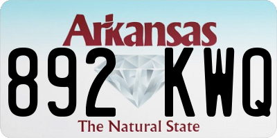 AR license plate 892KWQ