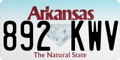 AR license plate 892KWV