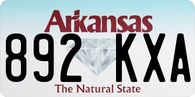 AR license plate 892KXA