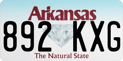 AR license plate 892KXG
