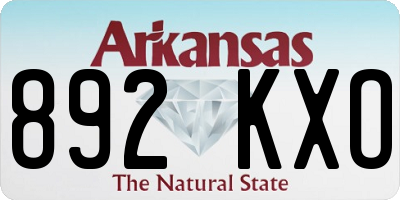 AR license plate 892KXO
