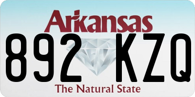 AR license plate 892KZQ