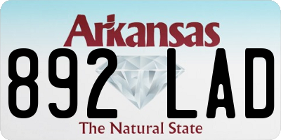 AR license plate 892LAD