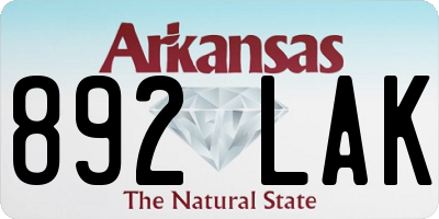 AR license plate 892LAK