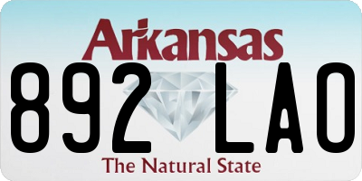 AR license plate 892LAO