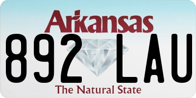 AR license plate 892LAU