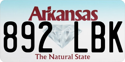 AR license plate 892LBK