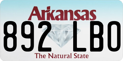 AR license plate 892LBO