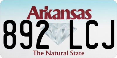 AR license plate 892LCJ