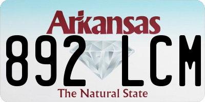 AR license plate 892LCM