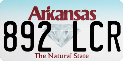 AR license plate 892LCR