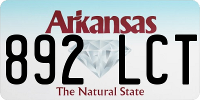 AR license plate 892LCT