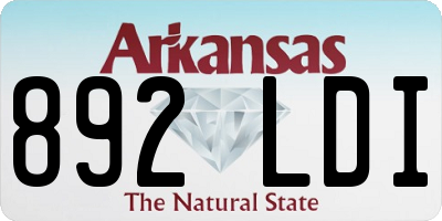 AR license plate 892LDI