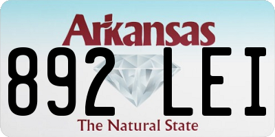 AR license plate 892LEI