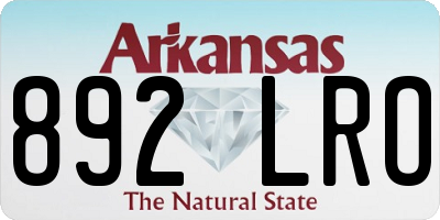 AR license plate 892LRO