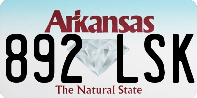 AR license plate 892LSK