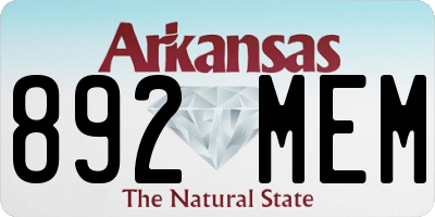 AR license plate 892MEM