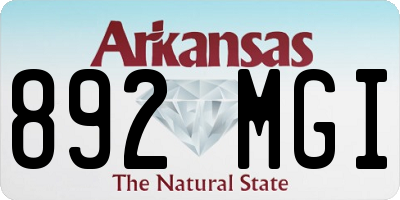 AR license plate 892MGI