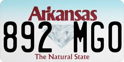 AR license plate 892MGO