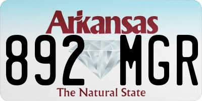 AR license plate 892MGR