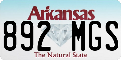AR license plate 892MGS