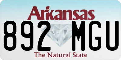 AR license plate 892MGU