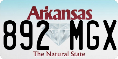 AR license plate 892MGX