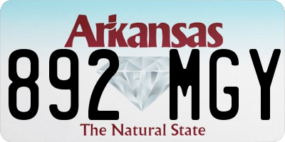 AR license plate 892MGY